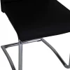 Black Faux Leather Cantilever Dining The Chair with Chrome Base