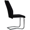Black Faux Leather Cantilever Dining The Chair with Chrome Base