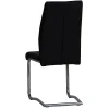 Black Faux Leather Cantilever Dining The Chair with Chrome Base