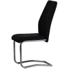 Black Faux Leather Cantilever Dining The Chair with Chrome Base