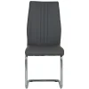 Dark Grey Faux Leather Cantilever Dining The Chair with Chrome Base