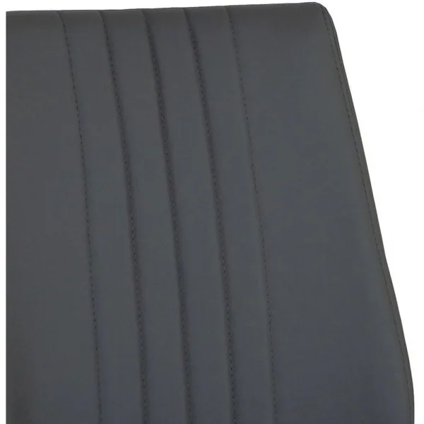 Dark Grey Faux Leather Cantilever Dining The Chair with Chrome Base