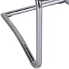 Dark Grey Faux Leather Cantilever Dining The Chair with Chrome Base