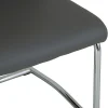 Dark Grey Faux Leather Cantilever Dining The Chair with Chrome Base
