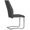 Dark Grey Faux Leather Cantilever Dining The Chair with Chrome Base