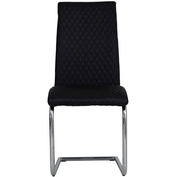 Diamond Stitch Upholstery Black Faux Leather Dining The Chair
