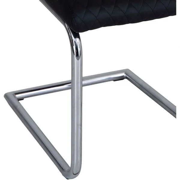 Diamond Stitch Upholstery Black Faux Leather Dining The Chair