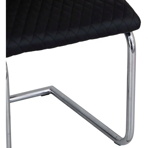 Diamond Stitch Upholstery Black Faux Leather Dining The Chair