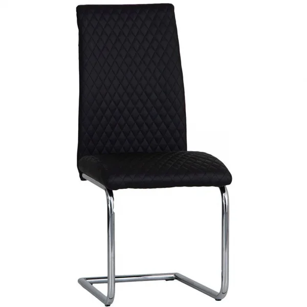 Diamond Stitch Upholstery Black Faux Leather Dining The Chair hero