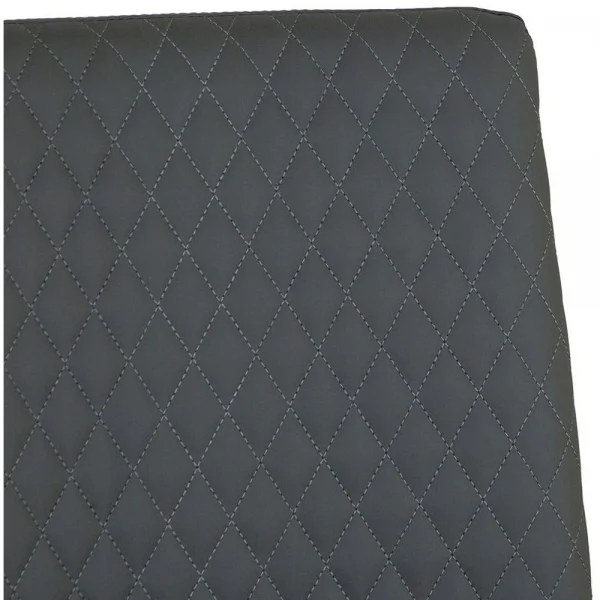 Diamond Stitch Upholstery Dark Grey Faux Leather Dining The Chair