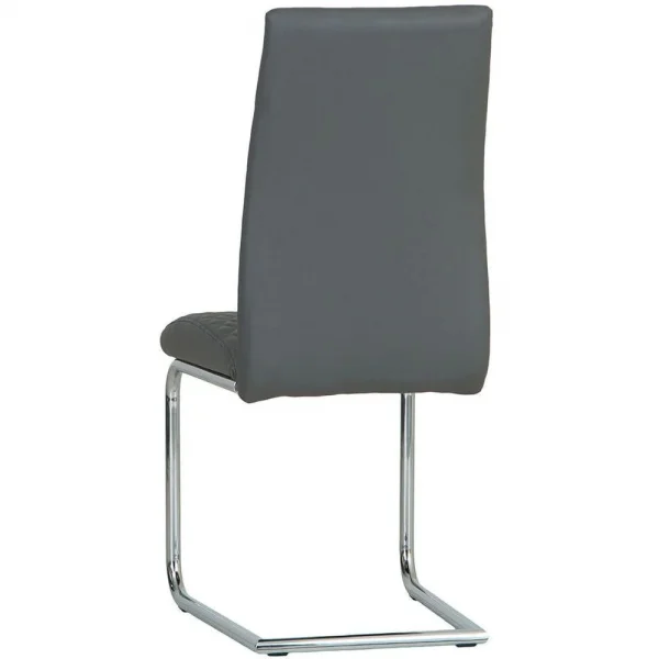 Diamond Stitch Upholstery Dark Grey Faux Leather Dining The Chair