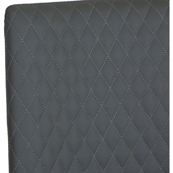 Diamond Stitch Upholstery Dark Grey Faux Leather Dining The Chair