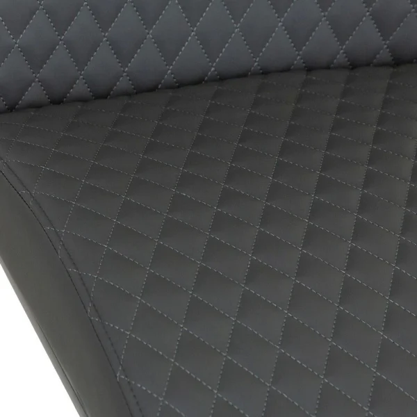 Diamond Stitch Upholstery Dark Grey Faux Leather Dining The Chair