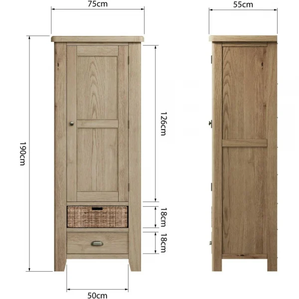 HO Dining Occasional Single Larder Unit Smoked Oak