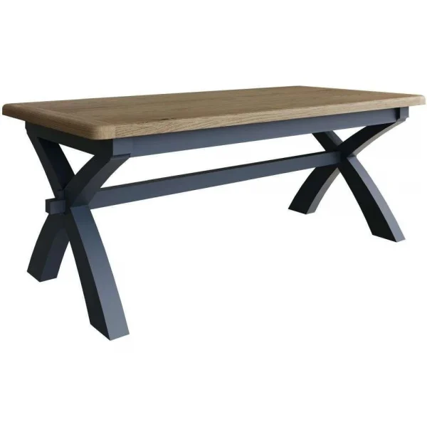 HOP Dining Occasional Blue M Cross legged Fixed Top Table