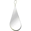 Mirror Collection Gold Mirror with Brown leather Hanging Strap