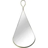 Mirror Collection Gold Mirror with Brown leather Hanging Strap