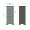 SW Bedroom Drawer Narrow Chest Cactus Green