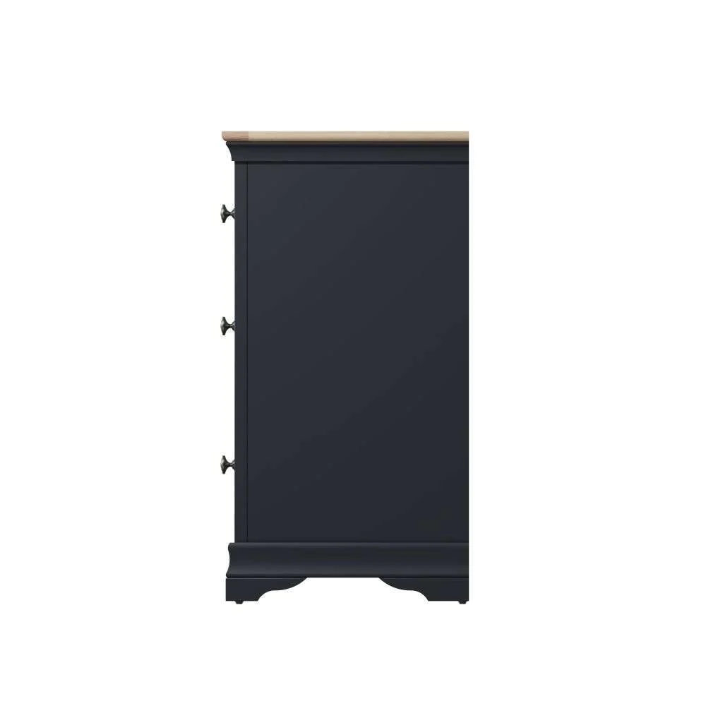 SW OAK Bedroom 6 Drawer Chest Dark Grey Only Oak Furniture