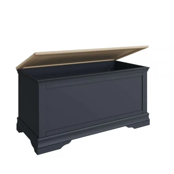 SW OAK Bedroom Blanket Box Dark Grey