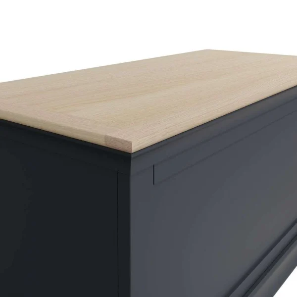 SW OAK Bedroom Blanket Box Dark Grey