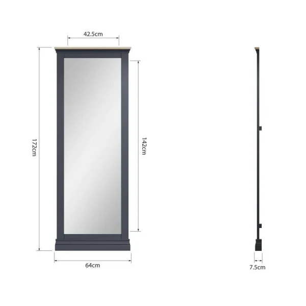 SW OAK Bedroom Cheval Mirror