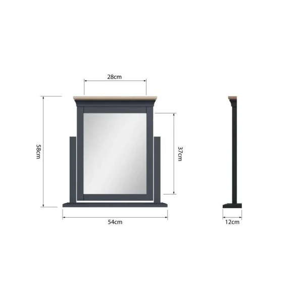 SW OAK Bedroom Trinket Mirror