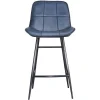 The Chair Collection Leather Iron Bar Chair Blue