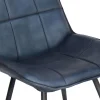 The Chair Collection Leather Iron Bar Chair Blue