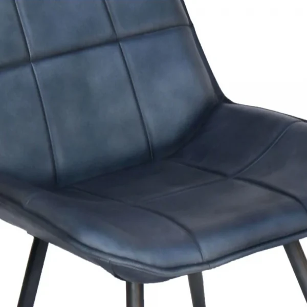 The Chair Collection Leather Iron Bar Chair Blue