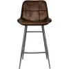 The Chair Collection Leather Iron Bar Chair Brown