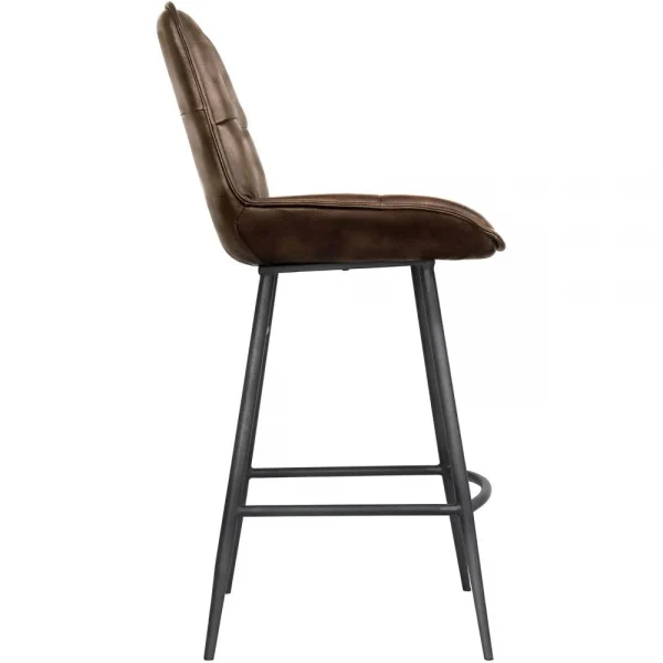 The Chair Collection Leather Iron Bar Chair Brown