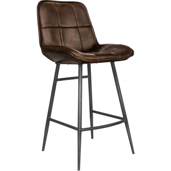 The Chair Collection Leather Iron Bar Chair Brown Hero