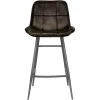 The Chair Collection Leather Iron Bar Chair Dark Grey