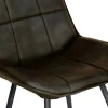 The Chair Collection Leather Iron Bar Chair Dark Grey