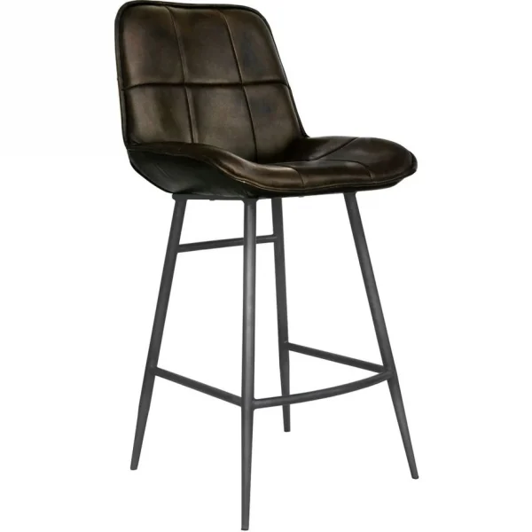 The Chair Collection Leather Iron Bar Chair Dark Grey Hero