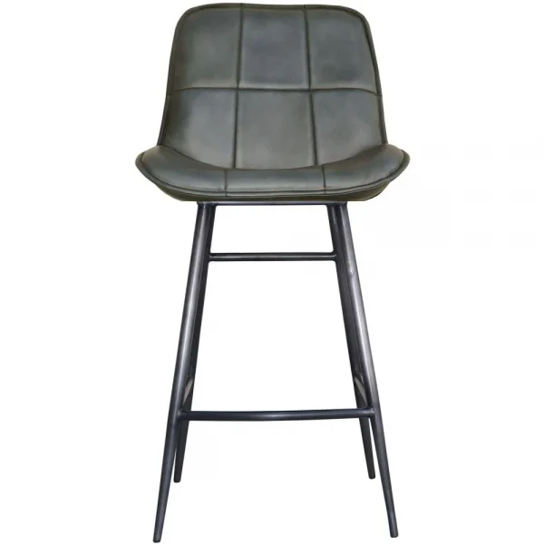 The Chair Collection Leather Iron Bar Chair Light Grey