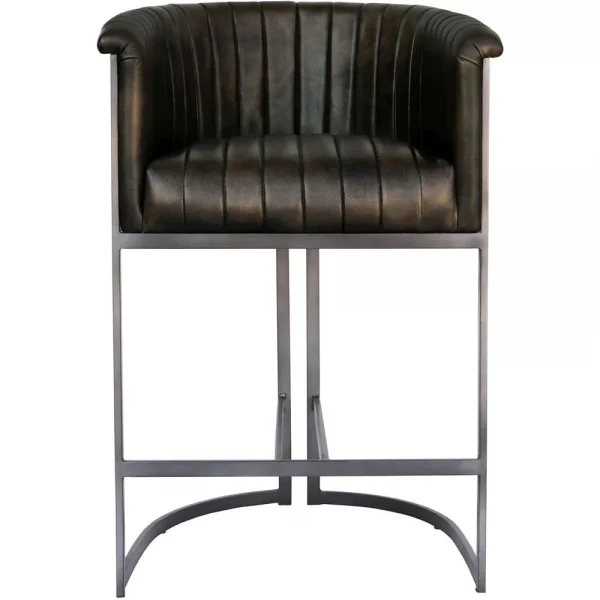 The Chair Collection Leather Iron Bar The Chair Dark Grey