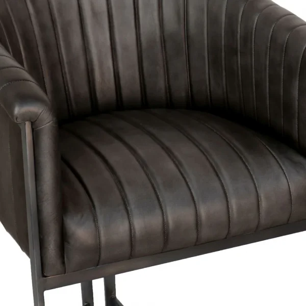 The Chair Collection Leather Iron Bar The Chair Dark Grey