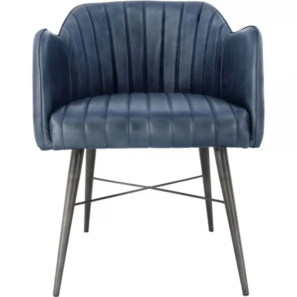 The Chair Collection Leather Iron Carver Tub The Chair Blue
