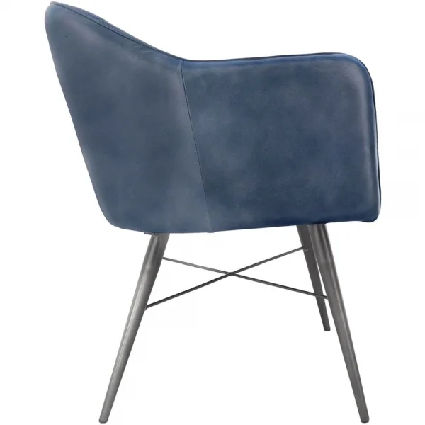 The Chair Collection Leather Iron Carver Tub The Chair Blue