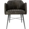 The Chair Collection Leather Iron Carver Tub The Chair Dark Grey