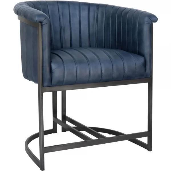 The Chair Collection Leather Iron Classic Tub The Chair Blue