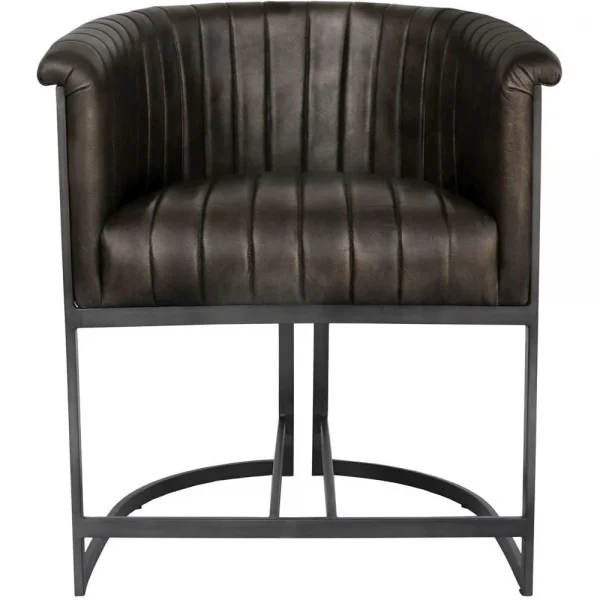 The Chair Collection Leather Iron Classic Tub The Chair Dark Grey