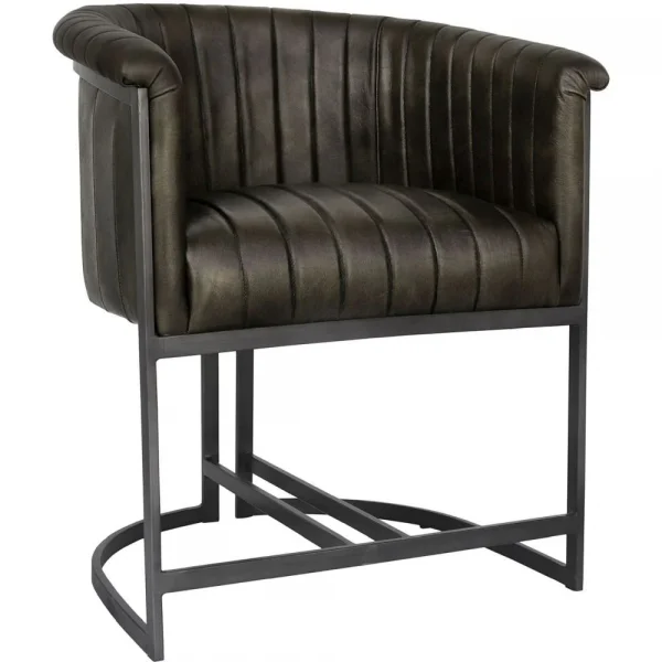 The Chair Collection Leather Iron Classic Tub The Chair Dark Grey