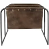 The Chair Collection Leather Iron Double Magazine Holder Brown
