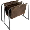 The Chair Collection Leather Iron Double Magazine Holder Brown Hero