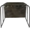 The Chair Collection Leather Iron Double Magazine Holder Dark Grey