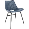 The Chair Collection Leather Iron The Chair with out arms Blue