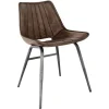 The Chair Collection Leather Iron The Chair with out arms Brown
